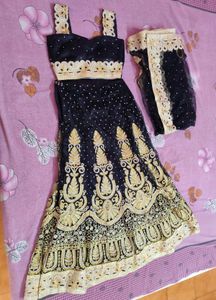 Elegant Black Gold Lehenga