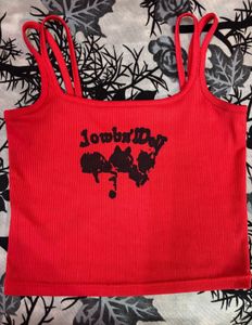 Red Graphic Print Tank Top