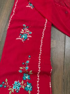 Red Embroidered Salwar Kameez