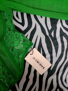 SheinBAE Green Corset Top