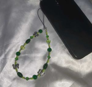 Green Butterfly Phone Charm Handmade