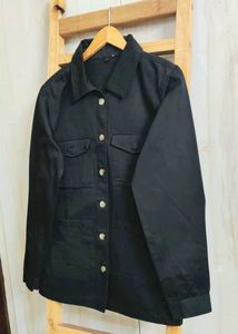 Boho Embroidered Black Jacket Size-40