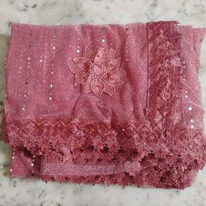 Women's Pink Chiffon Saree