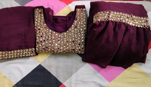 Price Drop🥳  Purple Stone +zari Wor