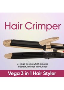 Vega 3in1 Hair Styler (Straightener, Curler, Crimper)