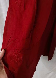 Maroon Lucknowi Kurti