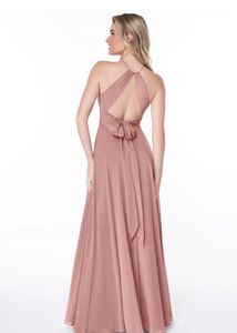Blush peach back less bow dress👗(surplus)