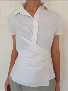Chic White Wrap Top