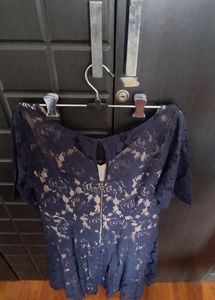 Navy Blue And Golden Dress