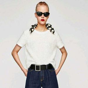 Zara White Fur Top