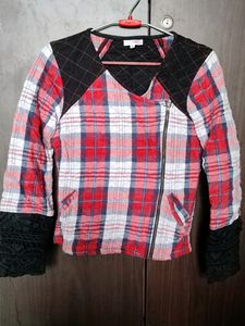 Red check jacket chest 34"