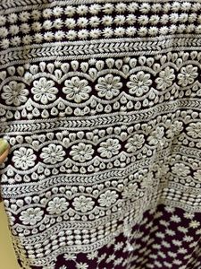 Again Purple Straight Embroidery Kurti
