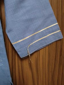 Blue Kurta Pant Set With Dupatta