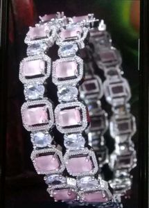 ATULYA brass cubic silver bangle