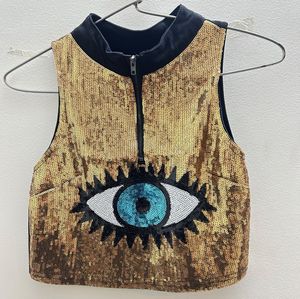 Sequin Eye Crop Top