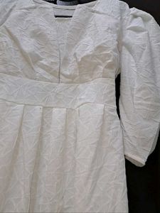 White Puff Sleeve Dress
