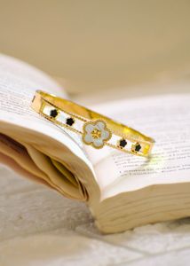 Flower Bangle Bracelet Anti Tarnish