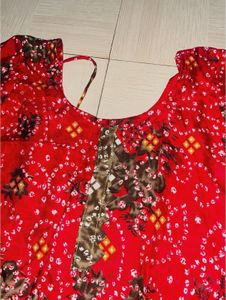 Red Printed Salwar Kameez
