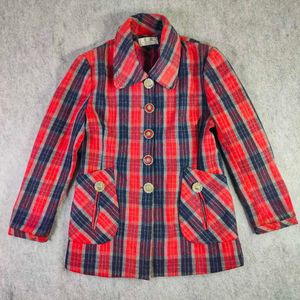 Korean Female Plaid Blazer - Bust 34