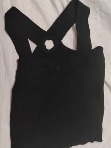 Black Ribbed Tank Top