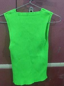 Neon Green Knit Tank Top