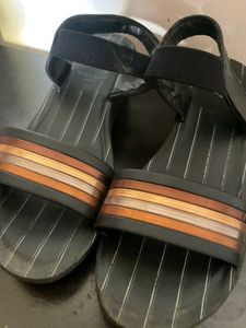 Striped Elastic Back Sandals
