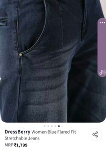 Flaired Fit Stretchable Jeans From Dressberry