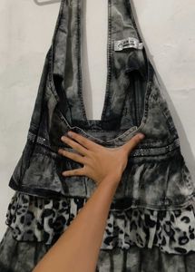 Y2K Vintage Denim Waist Coat Dress