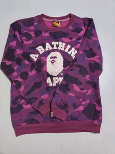A BATHING APE Kids&#39; Colour Camo College Crew-neck