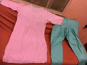 BrandNew BeautifulEmbroidery Cotton Kurti+Bottom