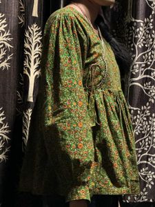Green Floral Print Kurta