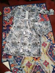 Abstract Print Midi Dress