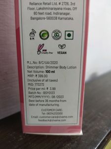 Zivame Body Lotion Natural &amp; Vegan