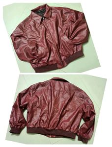 Burgundy Leather Over Size luxury Jacket