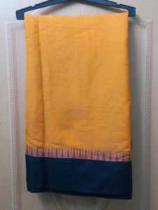 Orange Cotton Saree