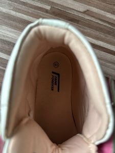 Girls White High-Top Sneakers