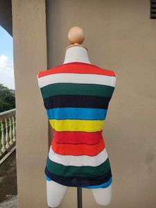 Vintage Striped Sleeveless Top