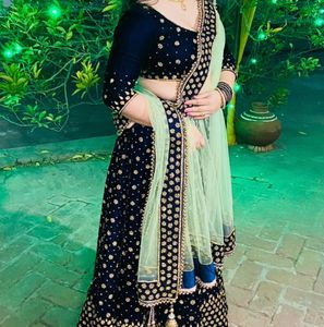 Elegant Navy Blue Lehenga Choli Set