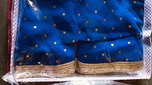 New Royal Blue &amp; Gold Saree