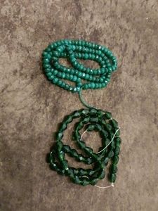 Green Faceted Glass Bead Strands