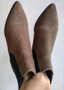H&amp;M Ladies Boots-Low Heel-Khaki Brown 🟤