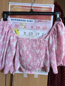 Floral Pink Crop Top