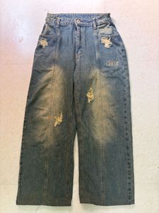 Distressed Wide Leg Jeans ( waist 28,30)