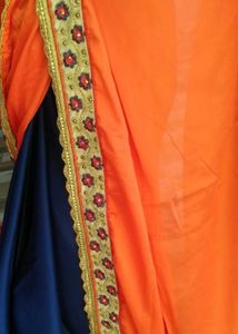 Orange Embroidered Sari