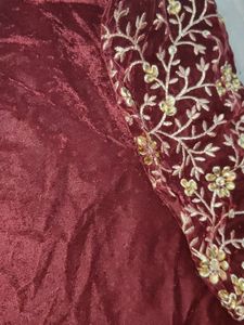 Velvet Embroidery Kurta For Winter
