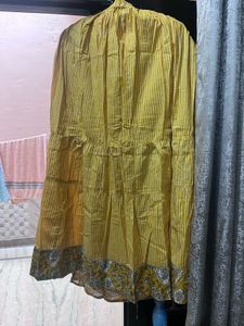 Mustard Kurti And Skirt Set