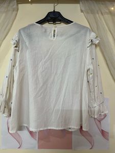 Embroidered Ruffle Blouse