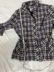 Cute Plaid Peplum Top