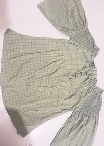Green Checkered Top