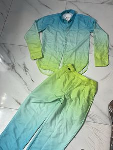 Women Cord Set Top Lower Trousers Shirt